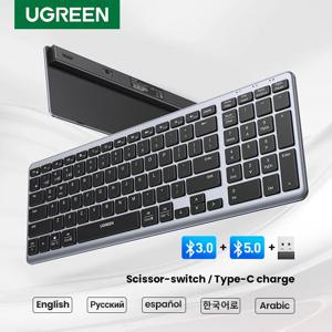 UGREEN 키보드 무선 블루투스 5.0 2.4G 한국어/영어 99 키캡 맥북 아이패드 PC 태블릿용 USB C 충전식 키보드