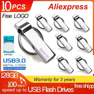 USB 플래시 드라이브 2.0, 4G 방수 펜드라이브 3.0, 64g 금속 메모리 스틱, 고속 128G 플래시 펜 드라이브, 무료 로고 U 디스크, 10PCs/로트