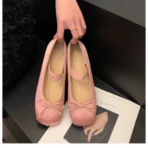 Mary Jane Shoes Women's Shoes Round Toe Plus Size Women's Shoes Bow Silk Satin Ballet Flats  Spring/Autumn Flats Women Shoes