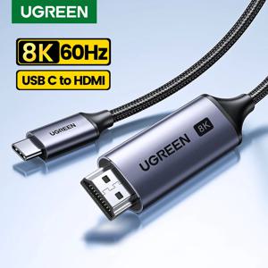 UGREEN USB C to 4K 8K HDMI 호환 케이블, 맥북 프로 아이맥 아이패드 프로용, 삼성에 적합한 갤럭시 USB C to HDMI 2.1, 8K/60Hz, 4K/120Hz