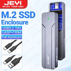 JEYI 외장 알루미늄 케이스 지지대 트림 UASP, M.2 NVMe SATA SSD 인클로저, USB 3.2 Gen 2 10Gbps 또는 6Gbps NGFF M-키 B-키