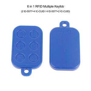 RFID 다중 Keyfob UID 변경 가능한 카드 키, 6 in 1 125kHz T5577 EM ID 쓰기 가능 IC 13.56Mhz 1k S50