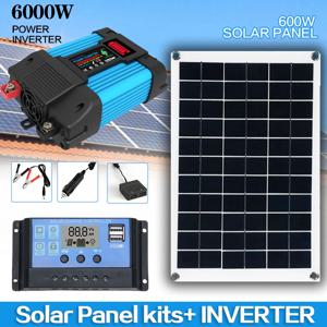 태양광 패널 시스템 600WSolar 패널 배터리 충전 컨트롤러, 완전한 발전, 6000W 태양광 인버터 키트, 12V ~ 110V, 220V