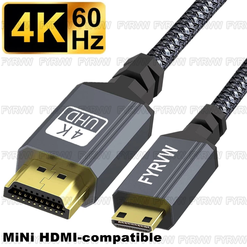 Hero Raspberry Pi 캠코더 HDTV 프로젝터 카메라용 미니 HDMI 호환 케이블, 양방향 4K 60Hz