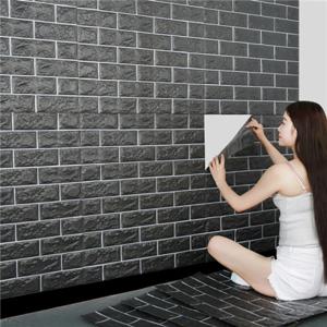 클래식 자체 접착 벽지 벽돌 패턴 폼 방수 벽 스티커, 홈 장식, 3D 1 개, 70cm x 1m DIY