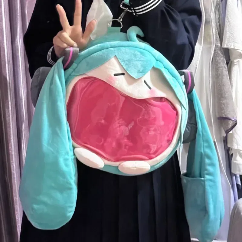 하츠네 미쿠 숄더백, 귀여운 애니메이션 소녀 봉제 만화, 카와이 배낭, 학생 가방 패킷, 어린이 선물 장난감, 배낭 신제품