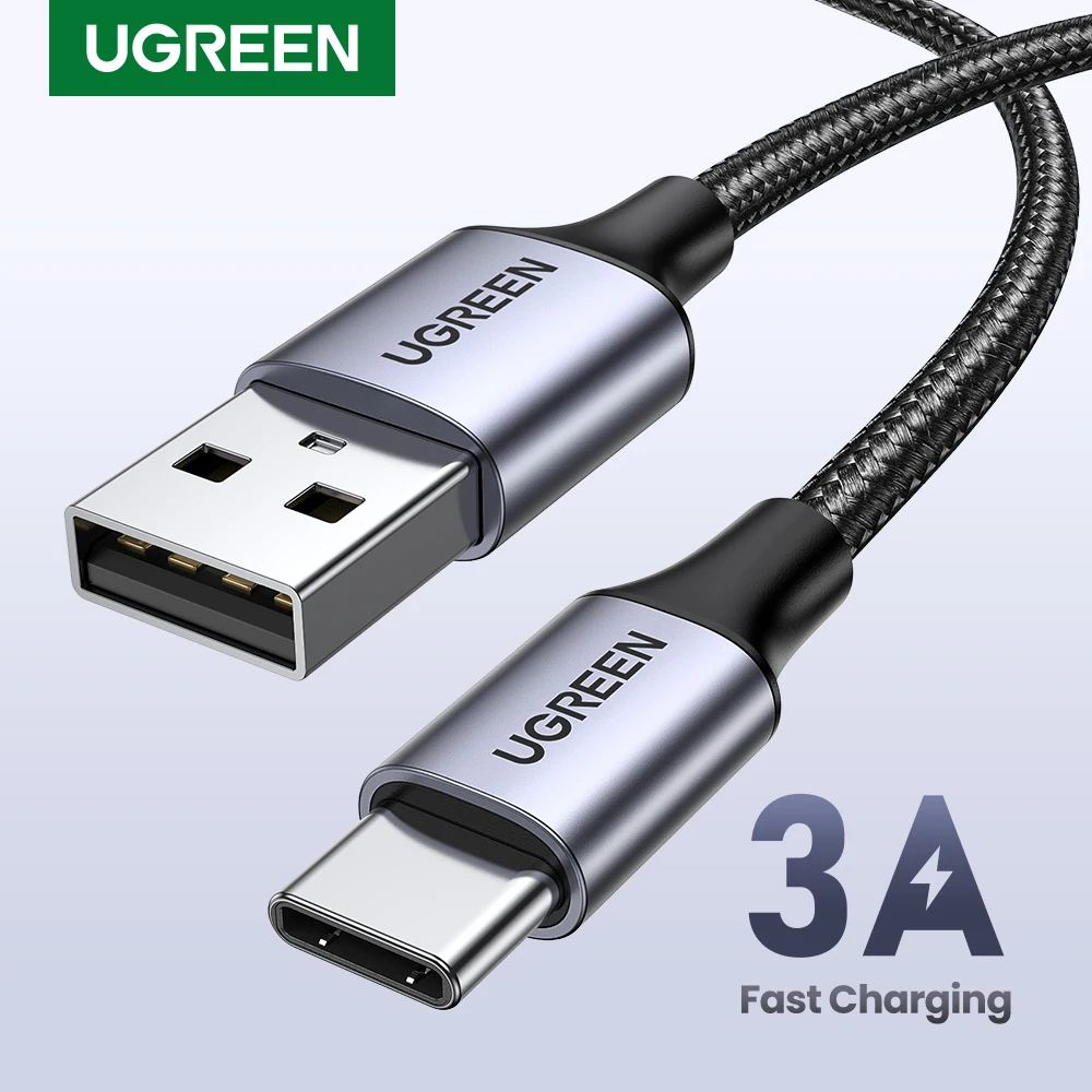 UGREEN 3A USB C타입 케이블 리얼미 샤오미 삼성 S21용 고속 충전 전선 USB-C 충전기 데이터 코드 아이패드 삼성 Poco USB C