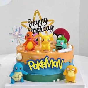포켓몬 케이크 토퍼 애니메이션 피규어, 피카츄 파티, 생일 축하, 케이크 장식 용품, 소년 어린이 선물, 세트 당 13 개