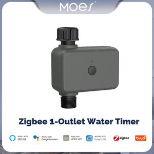 MOES ZigBee 스마트 스프링클러 워터 타이머, 빗물 지연 필터, 프로그래밍 가능한 관개 타이머, 알렉사 구글 홈 지지대, 콘센트 1 개