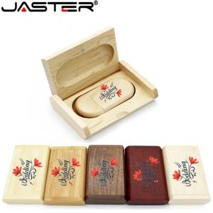JASTER-고품질 나무 로고 오목 우드 USB 플래시 드라이브 4GB 8GB 16GB 32GB 64GB, 결혼 선물 플래시 메모리 카드 펜 드라이브