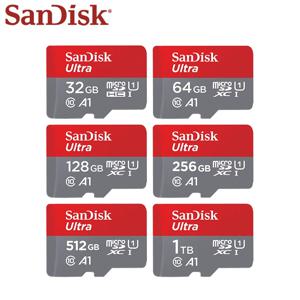 SanDisk 마이크로 SD 카드, 울트라 512GB, 1TB 플래시 카드, 256GB, 32GB, Class10, 128GB, A1, U1 어댑터, 태블릿 휴대폰용, 정품 SD 메모리 카드
