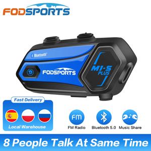 Fodsports M1-S Plus 오토바이 인터콤 헬멧 블루투스 헤드셋 8 라이더 2000M 모토 인터폰, FM 라디오, 음악 공유, 3 음향 효과