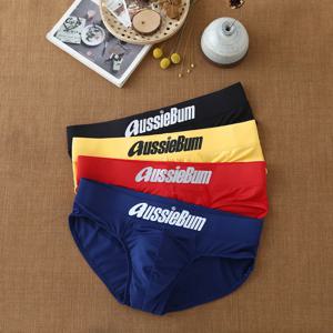 남자 팬티 우유 실크 낮은 허리 탄성 가방, 밀착형 편안함 aussiebum