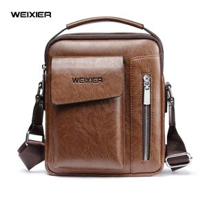 WEIXIER 남자 어깨 가방 Crossbody 가방 다기능 남자 핸드백 대용량 PU 가죽 가방 메신저 가방 토트 백