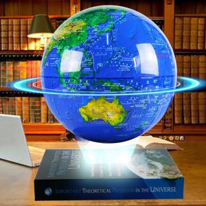 새로운 책 모양 자기 부상 램프, 플로팅 야광 지구 지구본, 세계 지도, 학교 사용 축제 선물, 홈 오피스 장식, 8 인치