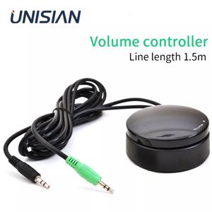 UNISIAN 오디오 볼륨 유선 컨트롤러, AUX 3.5mm 신호 볼륨 제어, 케이블 조정, 스피커 앰프 시스템용