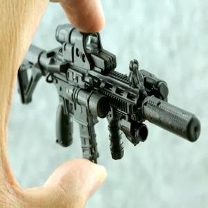 자동 소총 플라스틱 블랙 건 모델 조립 장난감, 1/6 미니 직소 퍼즐, HK416, 12 인치 액션 피규어 군인 모델