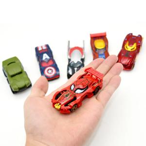 합금 어벤져스 자동차 배트모빌 캡틴 아메리카 헐크 아이언맨 스파이더맨 액션 피규어, 레이싱 모델 장난감, 남아용 선물