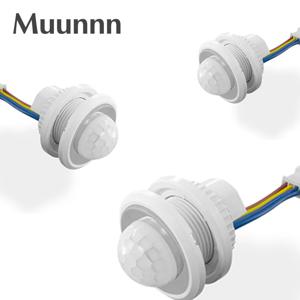 Mununnn AC85V-265V LED PIR 조절식 지연 내장 인체 적외선 감지기, 적외선 모션 센서 감지기 스위치
