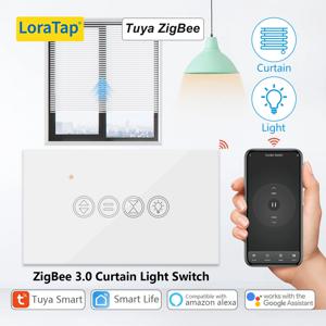 LoraTap ZigBee 3.0 투야 스마트 라이프 롤러 셔터 커튼 라이트, 전동 블라인드용 미국 스위치, 알렉사 구글 홈으로 작동