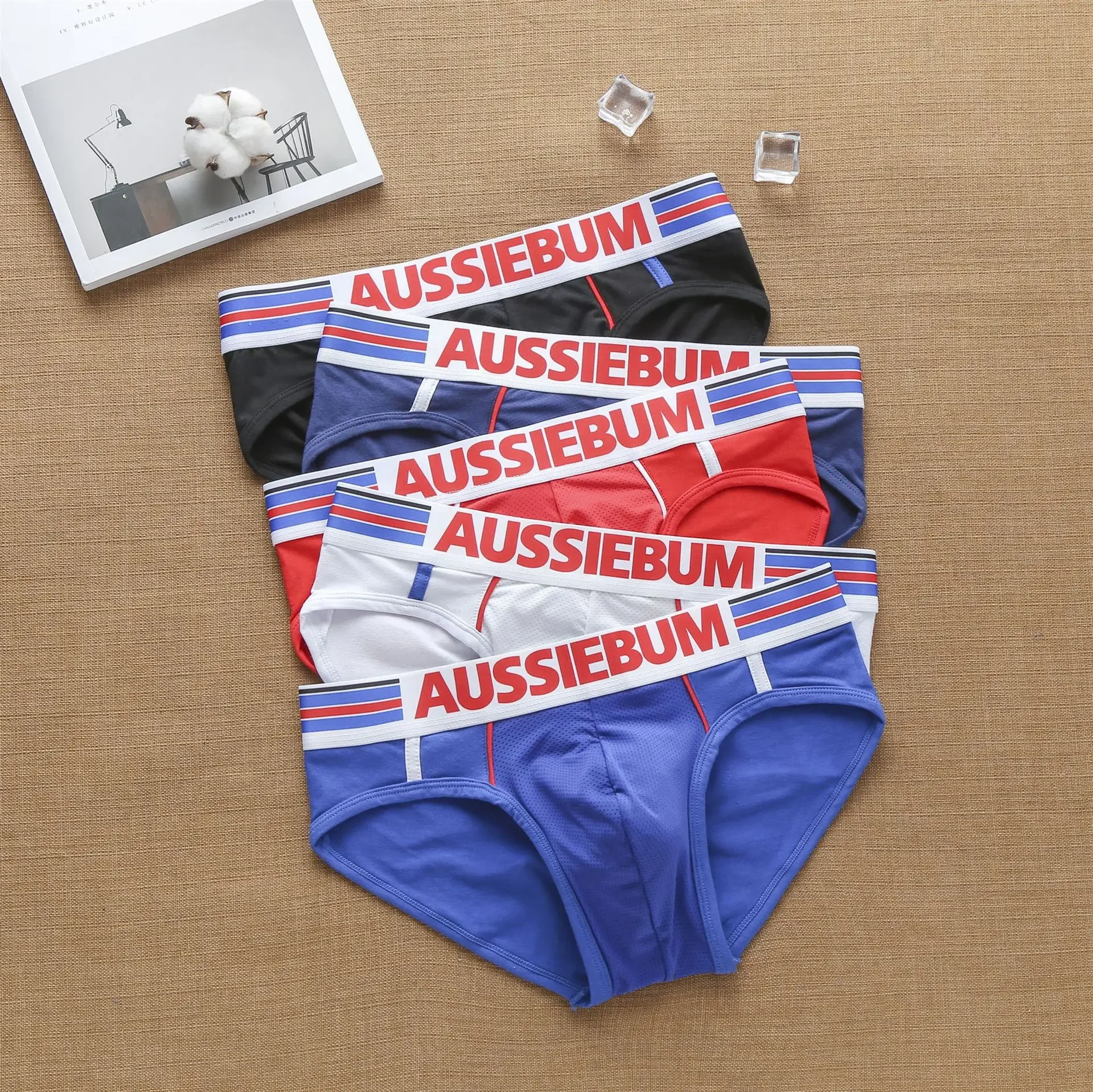 Aussiebum 남성용 코튼 트라이앵글 팬츠, 시원한 유럽 및 미국 패션, 학생 청소년 반바지