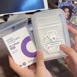 투명 케이팝 카드 슬리브 보호대 투명 케이스 상자, 팝콘 DIY 한국 아이돌 사진 카드 방수 게임 카드홀더, 3x4 인치