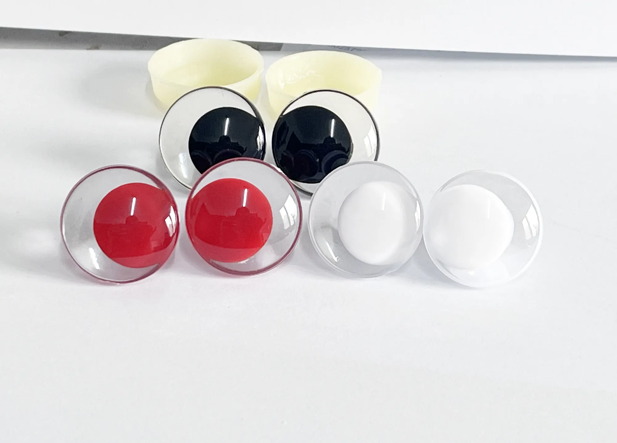3D 코믹 라운드 투명 화이트 블랙 레드 눈동자 장난감 눈, 하드 와셔 포함, 이상한 눈, 12mm, 14mm, 16mm, 18mm, 20mm, 25mm, 30mm, 35mm, 20 개, 신제품