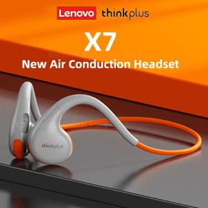 레노버 X7 공기 전도 헤드폰 무선 블루투스 5.3 이어폰, 골전도 스포츠 헤드셋, 야외 이어훅 마이크, 정품