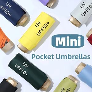 미니 태양 우산 소형 포켓 비 여행 우산, 비닐 접이식 우산, 자외선 차단, 쉐이드 포켓 파라솔 캡슐