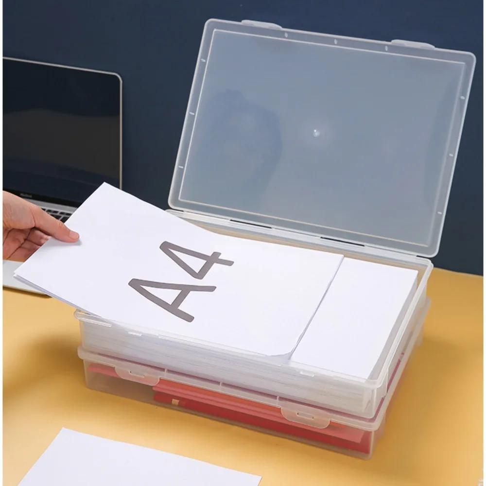 플라스틱 문서 정리함 정리 투명 사각형 모양 보관함, A4 정리 상자