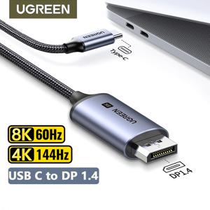 UGREEN USB C에서 8K 디스플레이 포트 1.4, 아이폰 15, 맥북 프로, 아이패드용, 썬더볼트 3/4 호환, USB C 타입에서 8K DP 케이블, 32.4Gbps