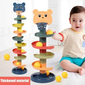 슬라이딩 롤링 볼 스택 타워 스태킹 퍼즐, 회전 트랙, 유아 선물, 조기 교육 아기 장난감