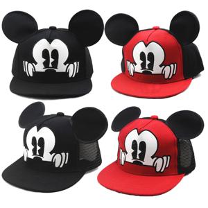 디즈니 미키 마우스 모자, 귀여운 만화 큰 귀 자수 야구 모자, 소년 소녀 힙합 통기성 모자, 조절 가능한 생일 선물