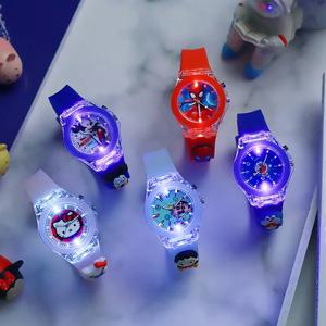 디즈니 미키 어린이 시계 소녀 컬러 광원 실리콘 엘사 공주 어린이 시계, 소년 선물 시계 손목