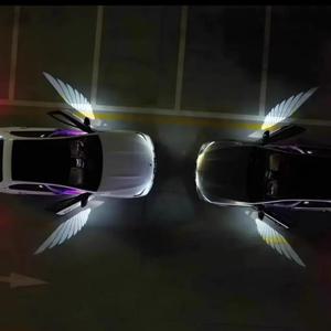 차량용 엔젤 윙 무선 문짝 LED HD 환영 그림자 프로젝터 램프, 로고 라이트, 자동차 액세서리, 2 개