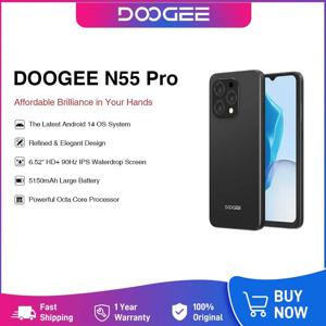 DOOGEE N55 프로 스마트폰, 페이스 언락, 와이드바인 L1, 안드로이드 14, 6.56 인치, 90Hz IPS, 6GB RAM, 256GB ROM, 5150mAh 배터리