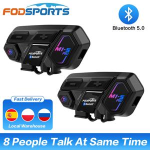 Fodsports 2 pcs M1-S 프로 오토바이 헬멧 인터폰 블루투스 헤드셋 8 라이더 2000M 인터폰 방수 무선 BT 인터폰,Bluetooth 5.0