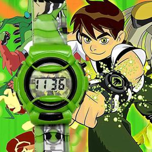 2024 LED 디스플레이 어린이 시계, 펜티엄 실리콘, 귀엽고 멋진 만화 소년 패션, Ben10 어린이 시계