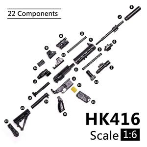 1:6 PUBG M416 HK416 라이플 어셈블리 건 모델 조립 퍼즐 액션 피규어 용 빌딩 벽돌