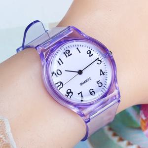 UTHAI CQ25 어린이 쿼츠 시계, 여아용 손목 시계 젤리, 소년 시계, 스포츠 아기 학생, 투명 플라스틱