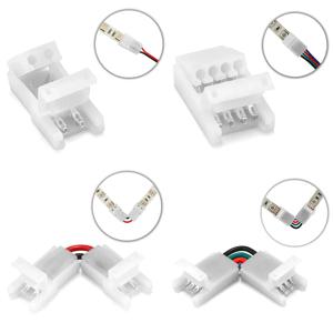 LED 스트립 커넥터 무납땜 스트립 조명-구리 전기 커넥터, 5835 RGB WS2812B 스트립-와이어 단자용, 2 핀, 3 핀, 4 핀