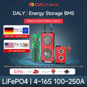 DALY BMS 스마트 Lifepo4 캔버스 BMS 1A 액티브 밸런서, 에너지 저장 장치, 4S, 12V, 8S, 24V, 16S, 48V, 100A, 150A, 200A, 250A 배터리