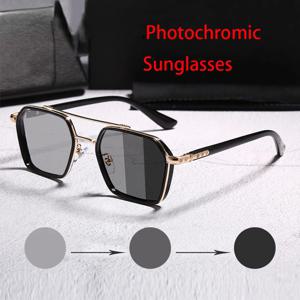 남성용 지능형 포토크로믹 선글라스, 전문 주간 야간 드라이버 선글라스, UV400 레트로 럭셔리 디자인 안경, 빈티지