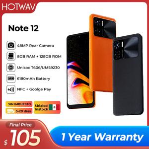 HOTWAV 노트 12 스마트폰, 안드로이드 13, 6.8 인치, 90Hz, 20W 고속 충전, 8GB + 128GB, 48MP 후면 카메라, NFC 6180mAh 휴대폰