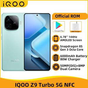 IQOO Z9 터보 5G NFC 스냅드래곤 8S, 3 세대 6.78 인치, 144Hz AMOLED 디스플레이, 50MP 카메라, 6000mAh 배터리, 80W 고속 충전기