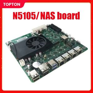 Topton NAS MOBO 미니 ITX 산업용 마더보드, 17x17cm, 소프트 라우팅, 인텔 i226-V B3, 2.5Gbps, 4 * LAN, 2 * M.2 NVMe, 6 * SATA3.0, N5105