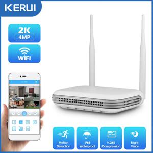 KERUI 야외 풀 HD 보안 와이파이 IP 카메라, 무선 미니 8CH NVR 시스템 호스트, Icsee 2.5 인치 HDD 매치, 2K 4MP