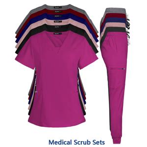 여성용 병원 의료 유니폼, 의사 스크럽 세트, 간호사 액세서리, 치과 진료소 작업복