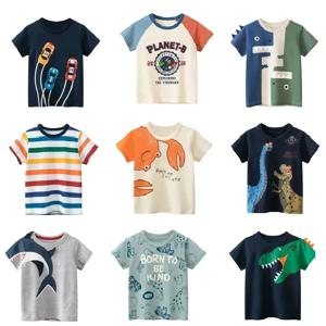 아동용 반팔 티셔츠, 한국 버전, 아동복, 소년 아기 면 티, 2-9 세 여름 만화 상의