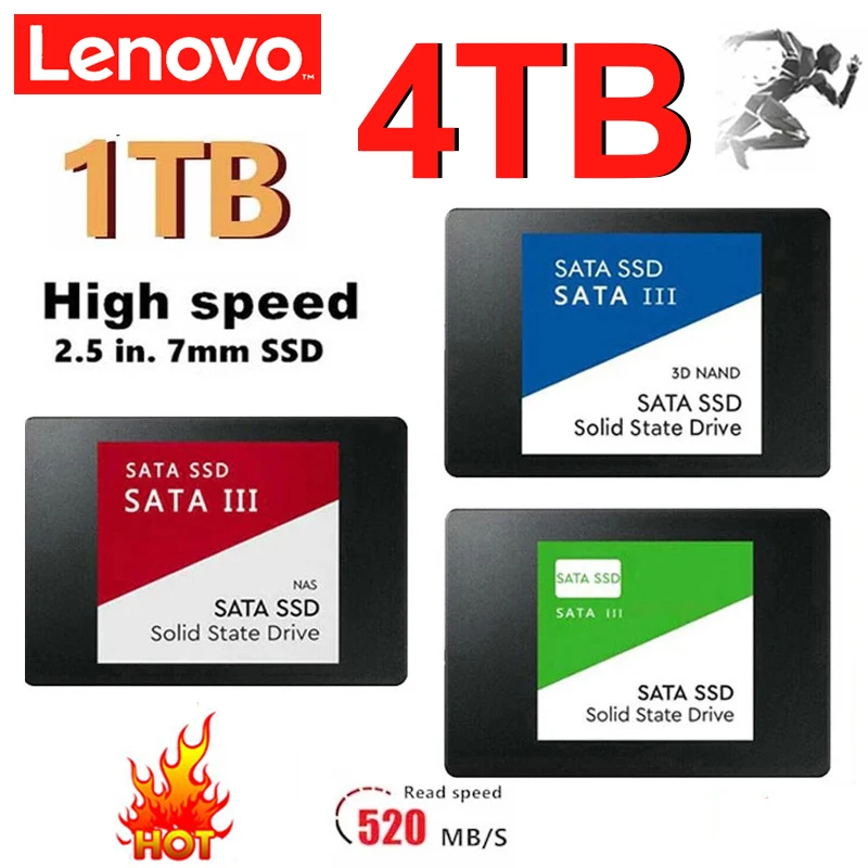 레노버 고속 SATA SSD 2.5 인치 고속 SSD 480GB 500GB HD 1TB 내장 SSD 2TB 솔리드 스테이트 드라이브, 노트북 SSD 노트북용